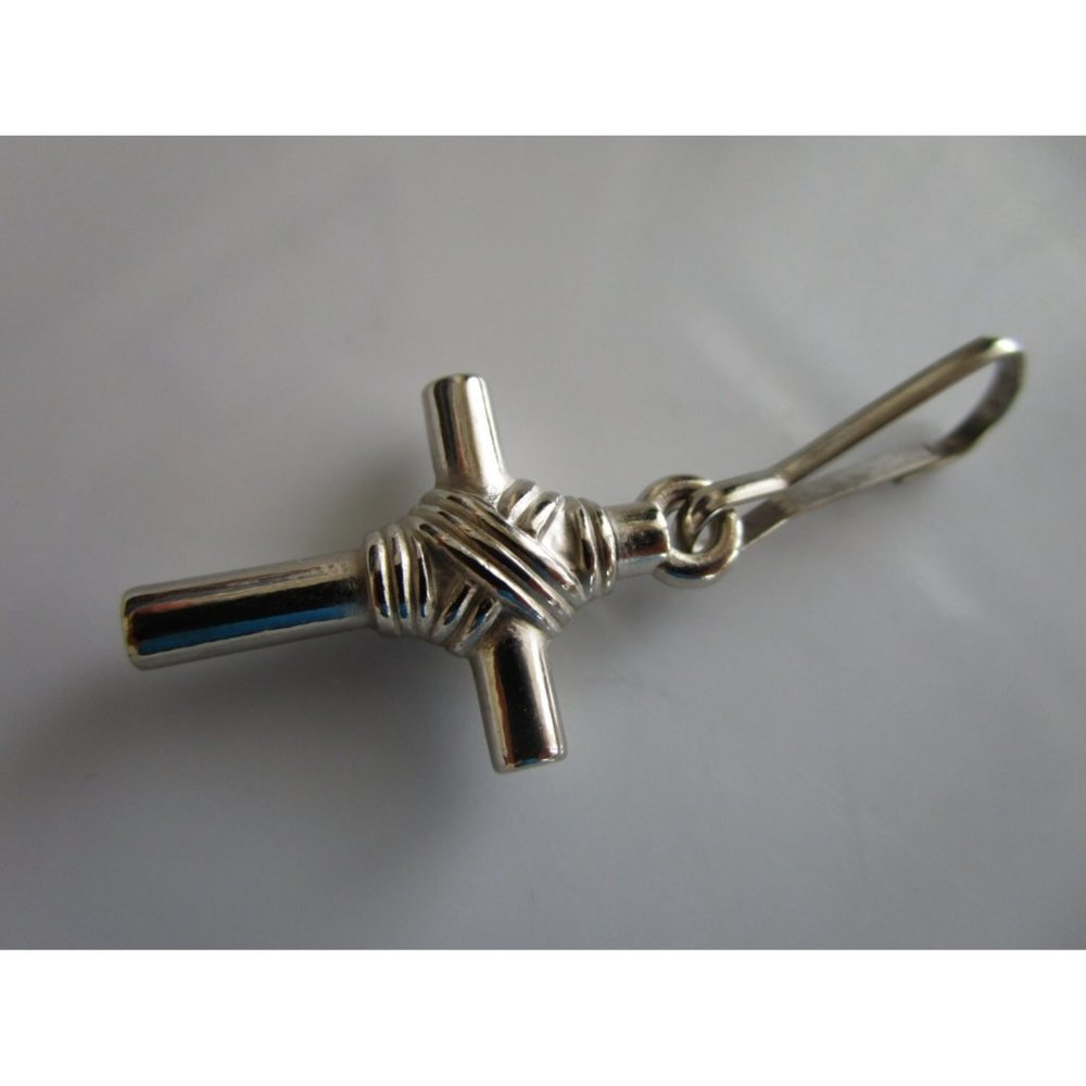COPY - Silver tone carved cross charm for zipper pull on jackets and purses cro…